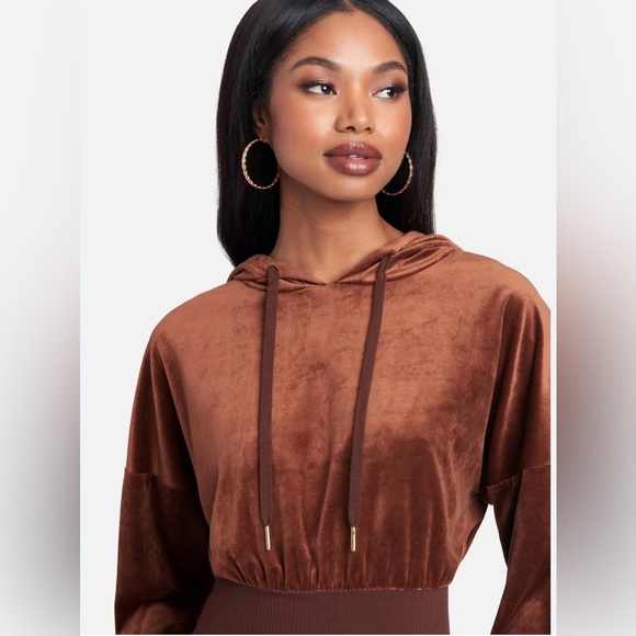 Bebe Velour Hoodie dress NEW WITH TAGS ! - Picture 2 of 12